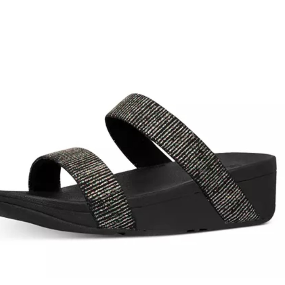 Flottlop FitFlop Women's Lottie Glitter Stripe Slides Size 9